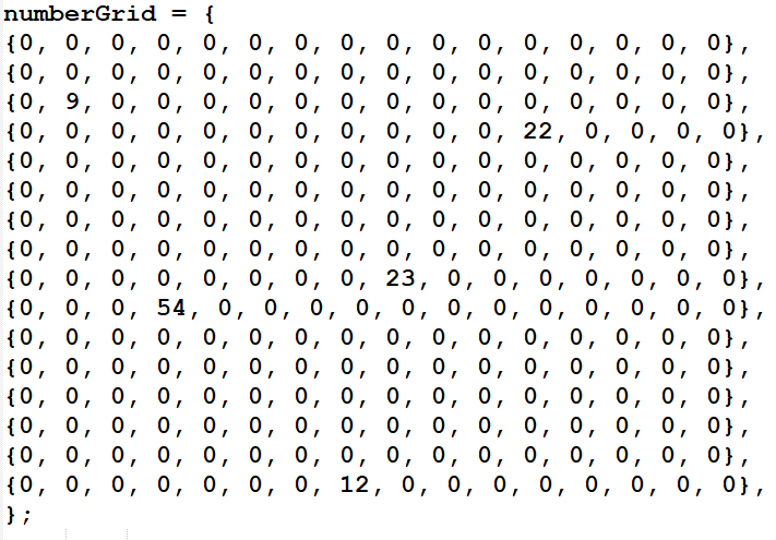 a sparse array