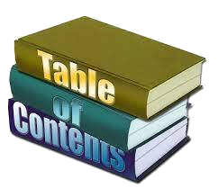 table of contents